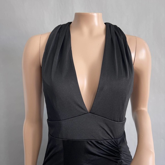 Lulus Dress Women S Tenth Avenue Black Ruched Halter Maxi Formal Event Maxi NWOT - Picture 4 of 13